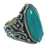 Southwestern Turquoise Genuine Sterling Silver Flower Ring Size 7-1/2 YX85454